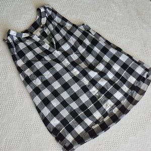 LOFT black and white gingham swing top